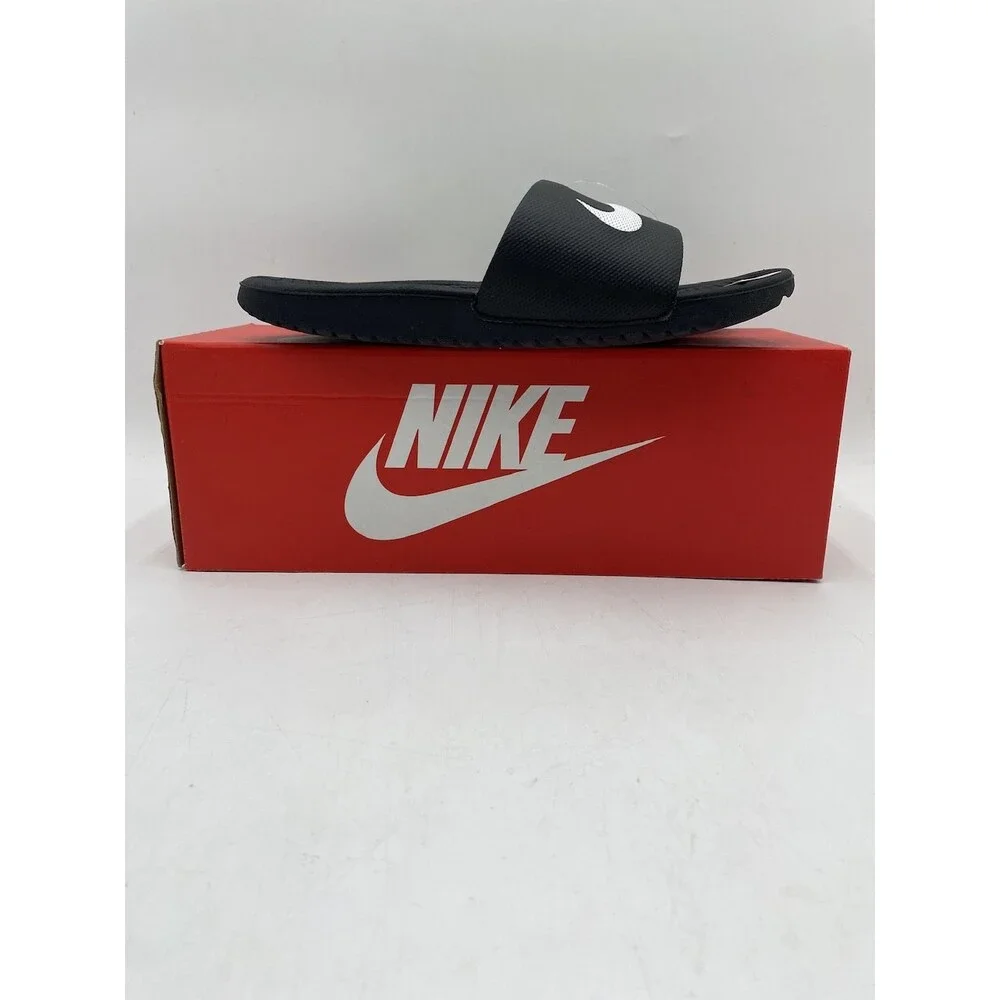 NIKE KAWA SLIDE Kids' NEW Slides Black/White Multiple Sizes